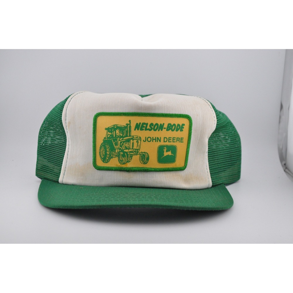 John Deere Trucker Hat OSFM Green Good Vintage Nelson-Bode Mesh Snapback